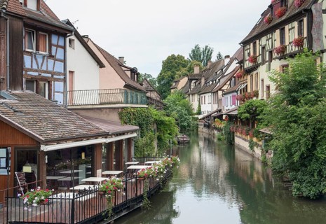 Part of the old town in Colmar, Alsace, France, named little Venice