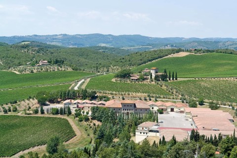 Scenery around Gaiole near Castle of Brolio in the Chianti region of Tuscany in Central Italy