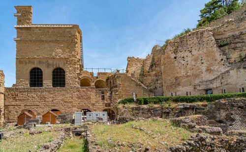 Scenery around the Roman Theatre of Orange, a commune in the Provence region in southeastern France