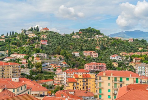 Scenery around Porto Maurizio in Oneglia, a former town in northern Italy on the Ligurian coast, in