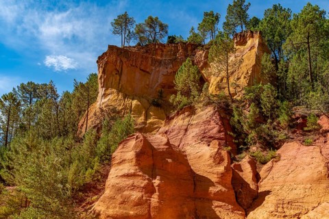 Impression around the Ochre Path near Roussillon, a commune in the Vaucluse department of the