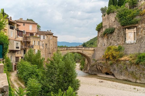 Scenery around Vaison-la-Romaine, a town in the Vaucluse department in the Provence region in