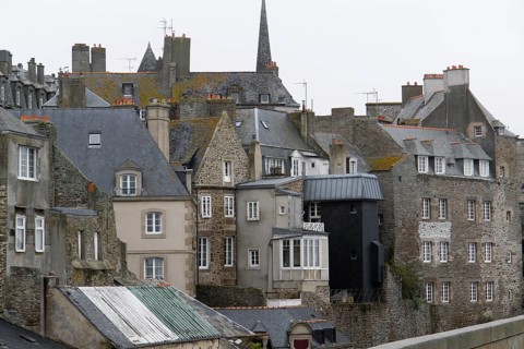 City view of Saint-Malo, a port city in northwestern France