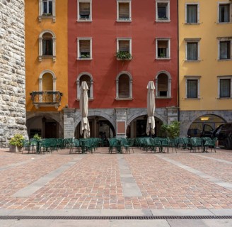 Sunny scenery around Riva del Garda located at Lake Garda in Northern Italy