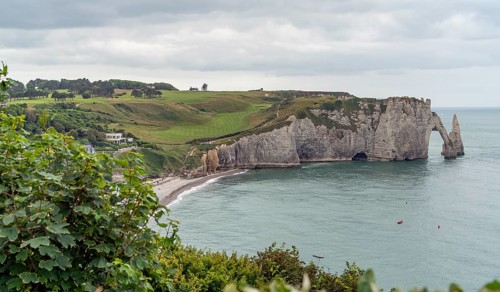 Coastal scenery around Etretat, a commune in the Seine-Maritime department in the Normandy region