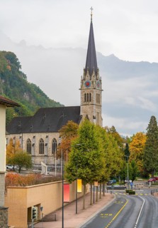 Impression of Vaduz, the capital city of Liechtenstein at autumn time