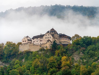 Vaduz Castle in Vaduz, the capital city of Liechtenstein at autumn time