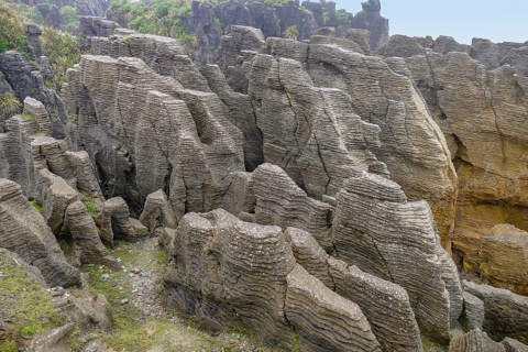 Scenery around the Pancake Rocks at Paparoa National Park at the South Island of New Zealand