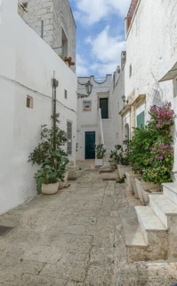 Alleyway in Ostuni, a city in Apulia, Italy