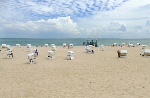 Beach scenery around Hoernum at Sylt, part of the North Frisian Islands in Germany