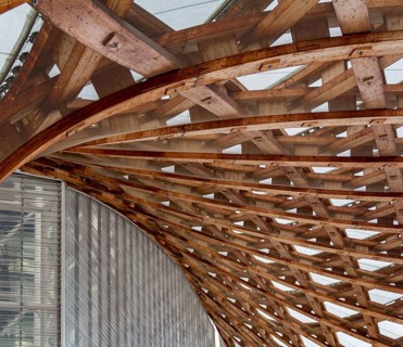 Roof substructure seen at the Centre Pompidou-Metz, a museum of modern and contemporary art in