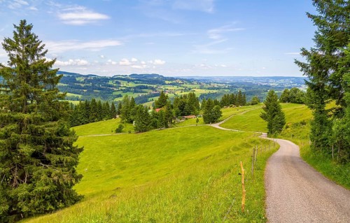 Idyllic scenery around the Immenstaedter Horn, a mountain in the Upper Allgaeu in Bavaria, Germany