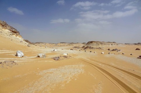 The Libyan Desert in Egypt with earth road