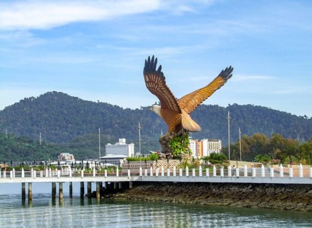 Eagle sculpture at Dataran Helang at Kuah, Langkawi island in Malaysia