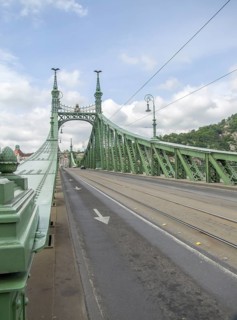 The Liberty Bridge across the river Danube in Budapest, hungary