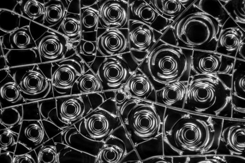 Microscopic detail of some dried egg white in dark back
