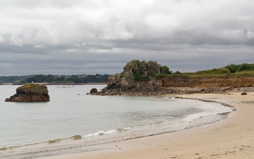Summer scenery at the Pink Granite Coast in Brittany, France