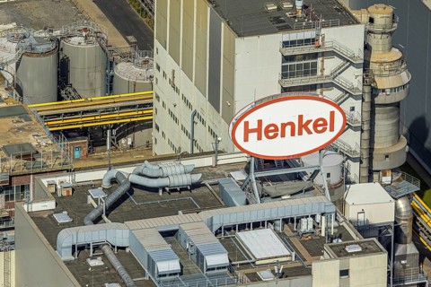 Aerial view, Henkel AG chemical plant site, Holthausen, Düsseldorf, Rhineland, North
