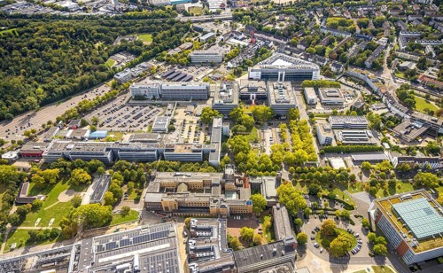 Aerial view, Henkel chemical plant area, industrial area, Holthausen, Düsseldorf, Ruhr area, North