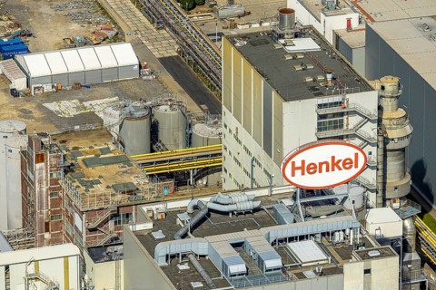 Aerial view, Henkel AG chemical plant site, Holthausen, Düsseldorf, Rhineland, North