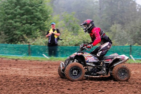 Motocross, Rudersberg, Baden-Württemberg, Germany, Europe, motocross quad on race track with
