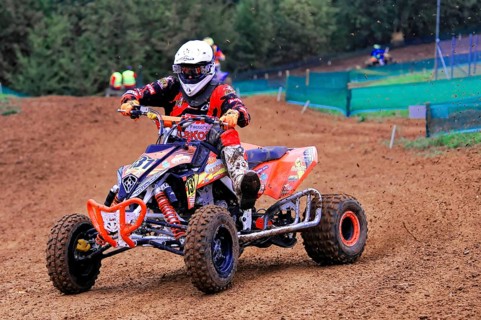 Motocross, Rudersberg, Baden-Württemberg, Germany, Europe, Rider in full protective clothing on a