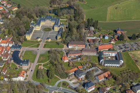 Aerial view, Bad Arolsen residential castle, Bad Arolsen castle, WELCOME HOTEL BAD AROLSEN, Bad
