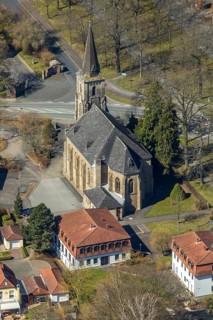 Aerial view, Bad Arolsen, Catholic parish of St. Johannes Baptist, district of Waldeck-Frankenberg,