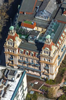 Aerial view, Asklepios Fachklinik Fürstenhof in Bad Wildungen in Hesse. Bad Wildungen, spa centre