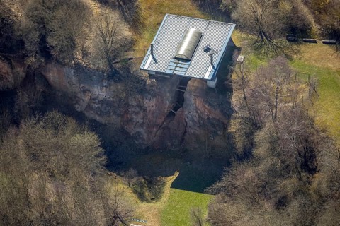 Aerial view, archaeological site at the Korbacher Spalte on Frankenberger Landstraße in Korbach.
