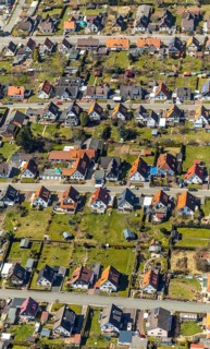 Aerial view, iResidential area with detached houses Danziger Straße and Friedensstraße in Korbach.