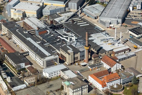 Aerial view, Continental Reifen Deutschland GmbH Korbach plant in Korbach. District town Korbach,