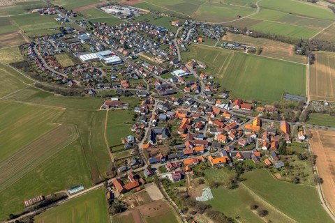 Aerial view, Meineringhausen in Korbach. District town Korbach, district Waldeck-Frankenberg in