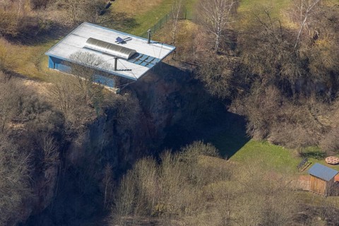 Aerial view, archaeological site at the Korbacher Spalte on Frankenberger Landstraße in Korbach.