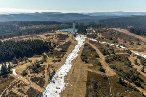 Aerial view, Ettelsberg with Ettelsturm, Hochheideturm, Ettelsberg-See, Siggis Hütte, cosy mountain