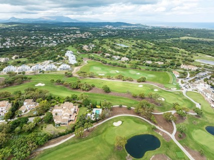 The San Roque Club Golf Resort. Aerial view. Drone shot. Cádiz province, Andalusia, Spain