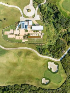 Partial view of the La Hacienda Links Golf Resort. Aerial view. Drone shot. Cádiz province,
