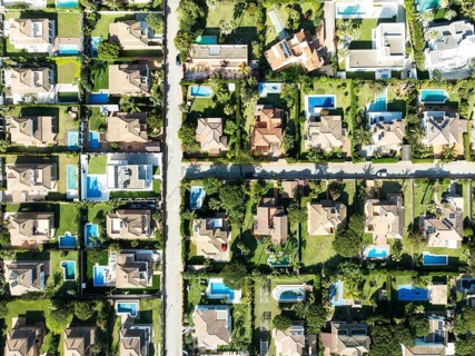 The Roche housing estate. Aerial view. Drone shot. Cádiz province, Andalusia, Spain