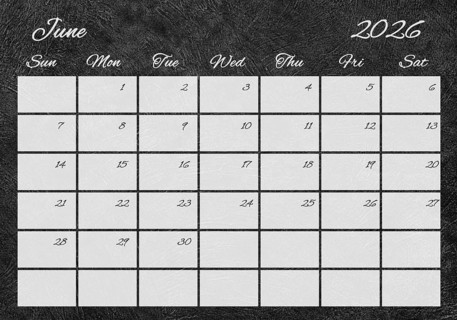 Printable Wall Calendar, June 2026 Retro