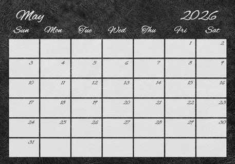 Printable Wall Calendar, May 2026 Retro