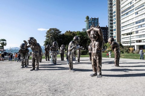 A-maze-ing Laughter, Laughing Sculptures by Yue Minjun, Vancouver, Canada