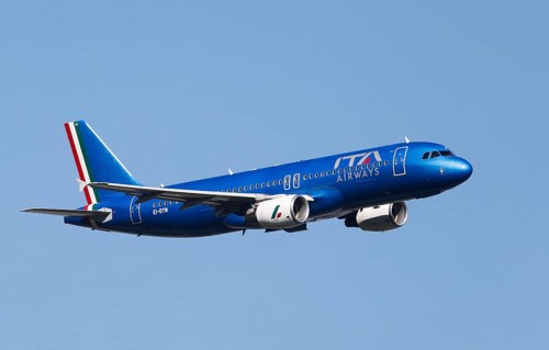 An Airbus A320-216 of the Italian airline ITA Airways. However, the aircraft is registered in