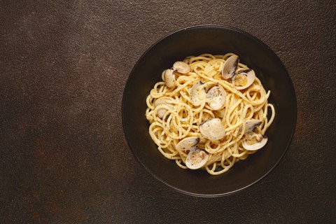 Spaghetti vongole, venerki, homemade, no people