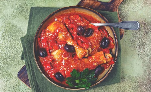Pollo alla romana, Roman chicken, homemade, no people