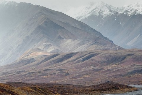 Mountain range, Polychrome Range, Denali National Park, Alaska, USA