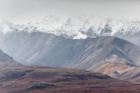 Mountain range, Polychrome Range, Denali National Park, Alaska, USA