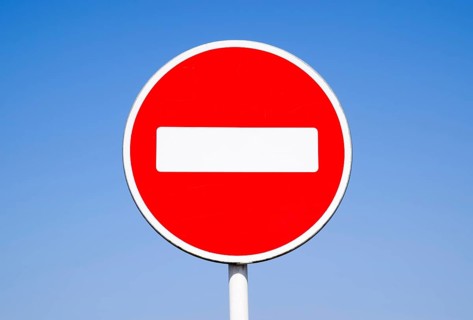 The road sign is prohibited. Prohibition sign. Krasnodar, Russia