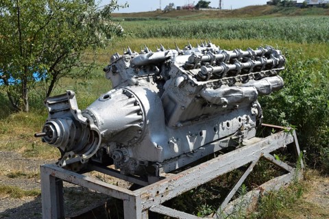 The engine of the boat. Taman, Krasnodar Krai, Russia