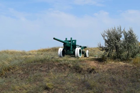 Anti-aircraft guns. Museum of weapons. Taman, Krasnodar Krai, Russia