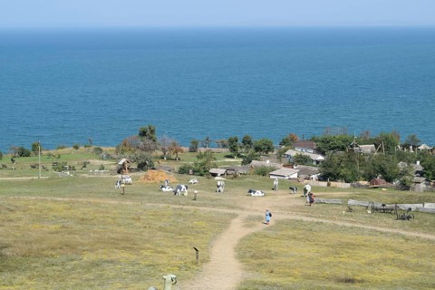 The landscape at the Cossack village, a museum Ataman. Taman, Krasnodar Krai, Russia